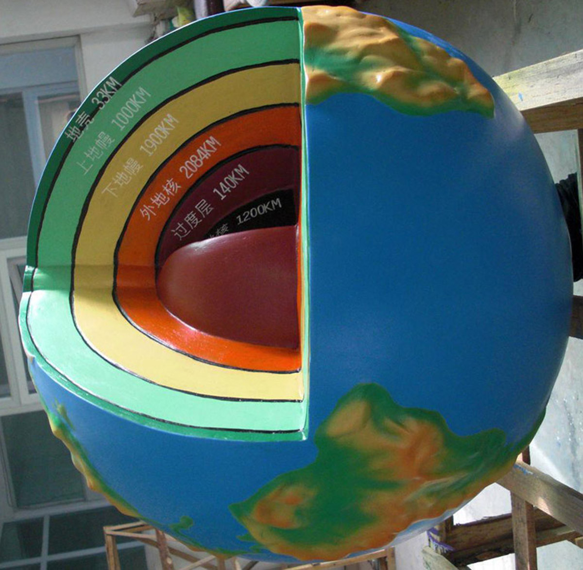 汶川科普教育地球内部模型
