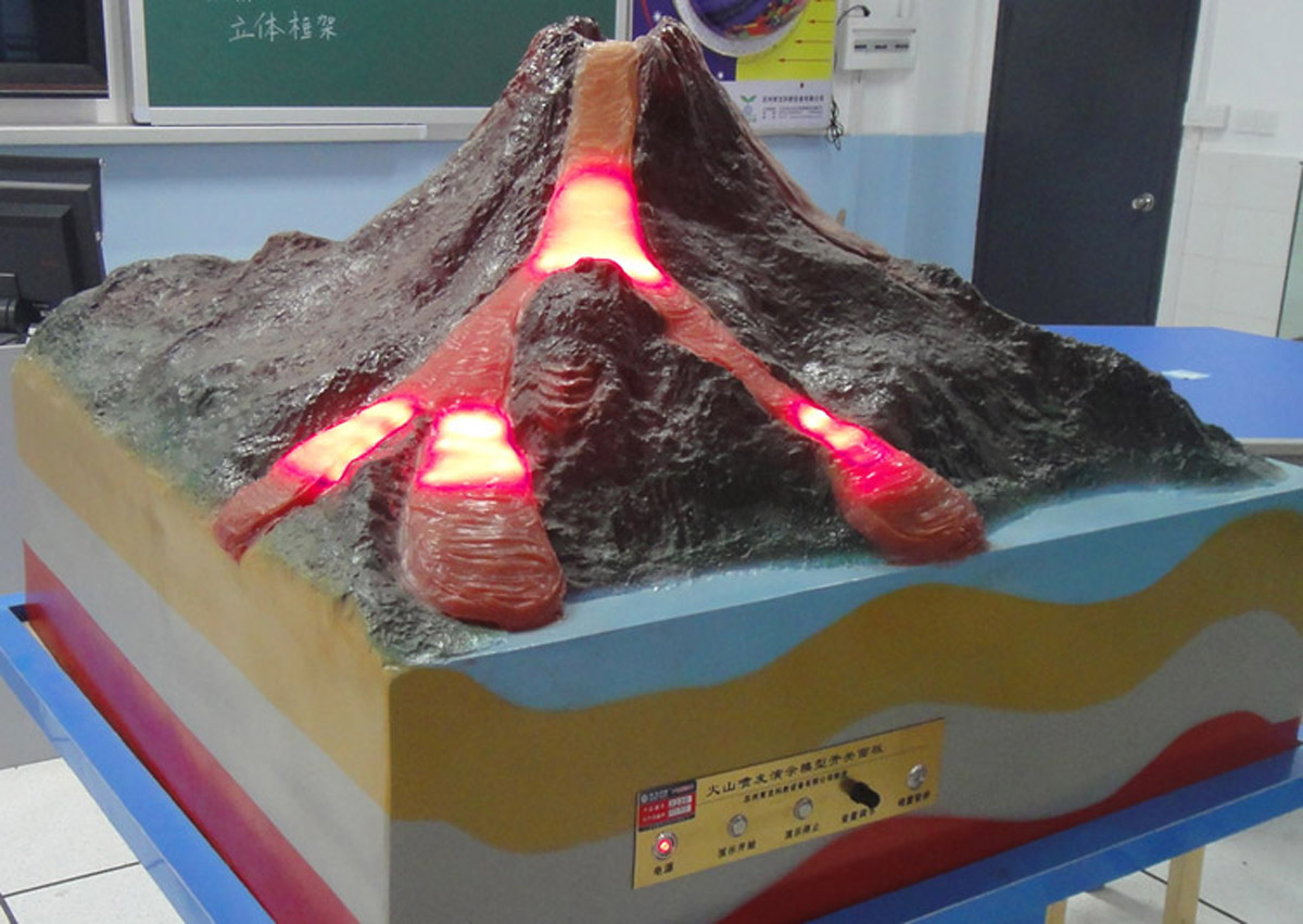 科普教育火山喷发模拟